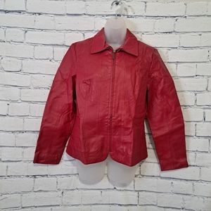 Vintage Yvonne Marie Red leather Jacket Size Medium